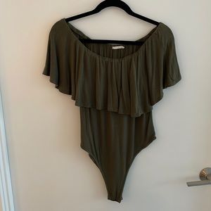 Off the Shoulder Ruffle Body Suit